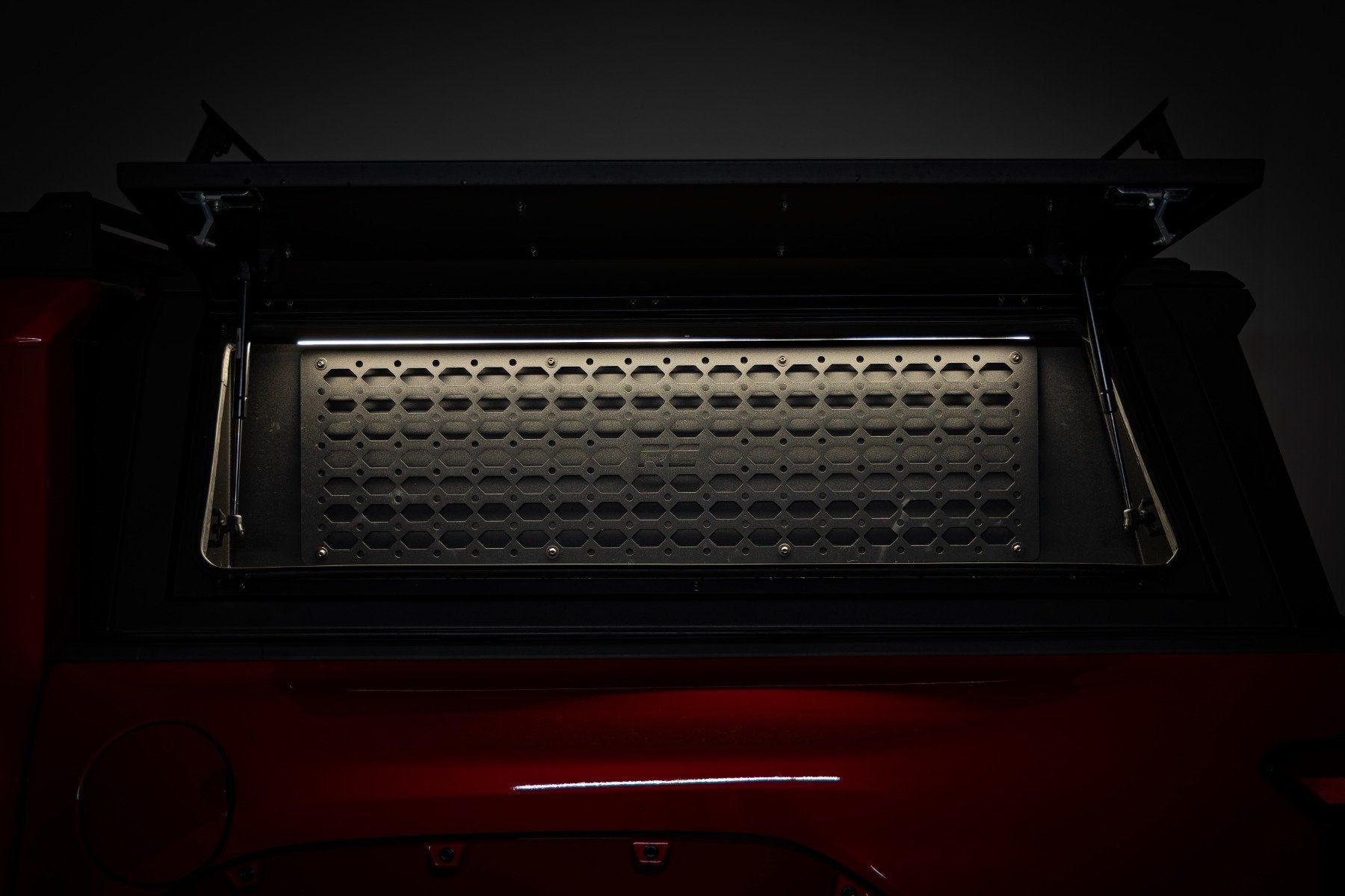 Rough Country Bed Cap Molle Panel Storage Bin + LED Lighting | 2016–2026 Toyota Tacoma