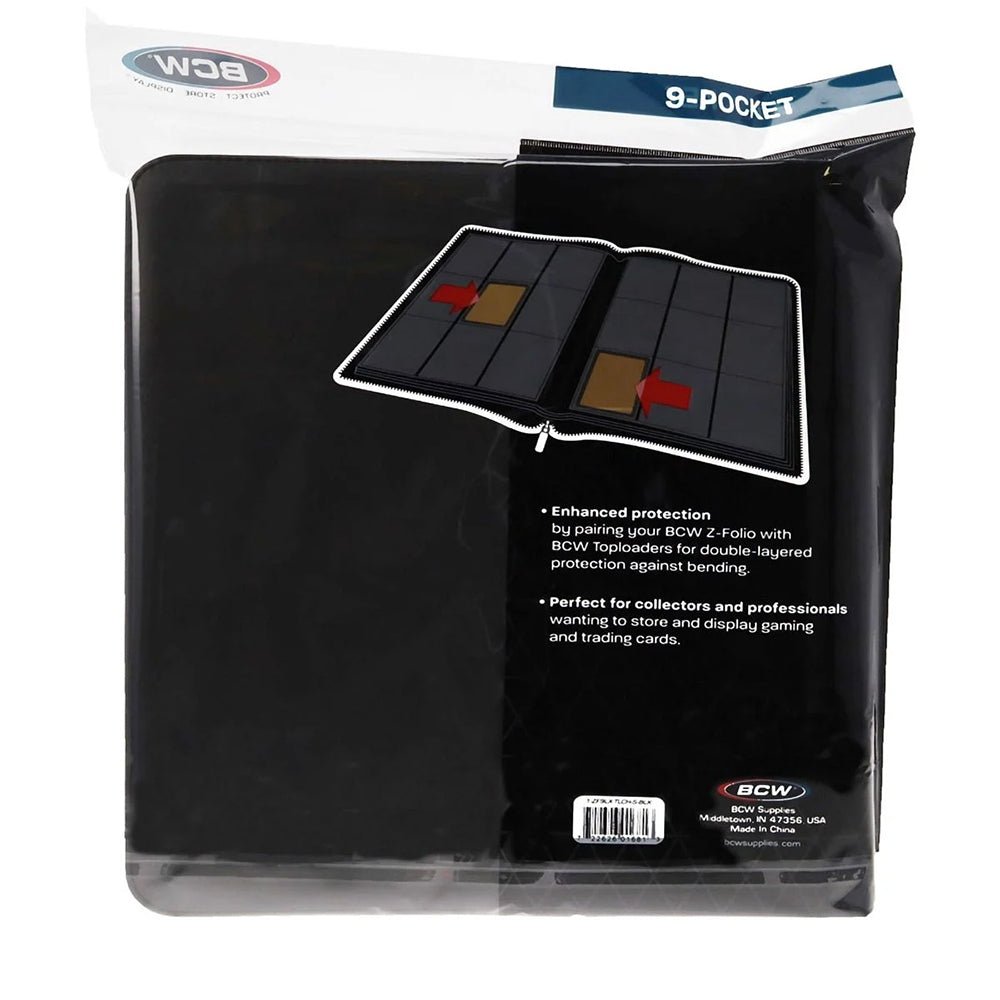BCW | Z-Folio 9-Pocket LX Toploader Binder Album (Holds 252 Cards) - Black