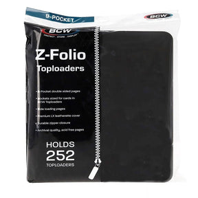 BCW | Z-Folio 9-Pocket LX Toploader Binder Album (Holds 252 Cards) - Black