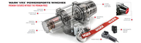 WARN VRX 35-S Powersports ATVs UTVs SXS Winch – 3,500 lb Capacity | Synthetic Rope