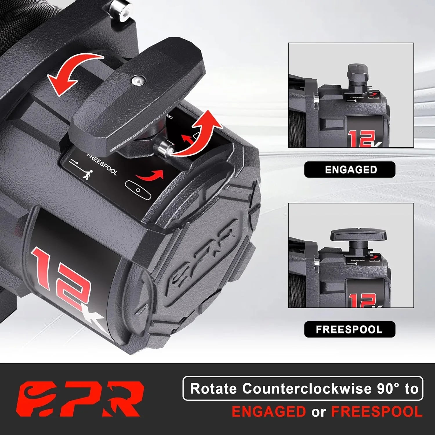 OPENROAD 12,000lbs Wireless Electric Winch with Synthetic Rope - IP68 Rated