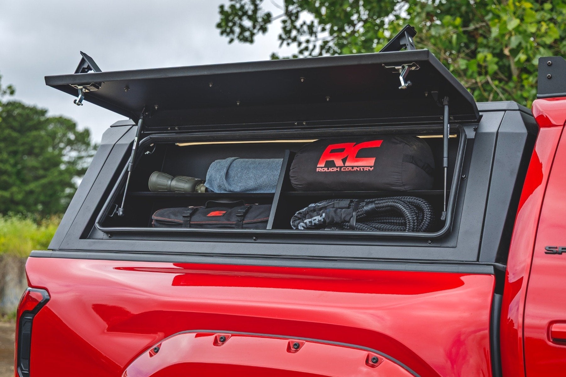 Rough Country Bed Cap Side Shelf Bin | Passenger Side | 2016–2026 Toyota Tacoma
