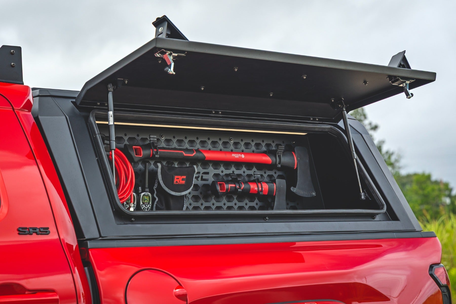 Rough Country Bed Cap Molle Panel Storage Bin + LED Lighting | 2016–2026 Toyota Tacoma