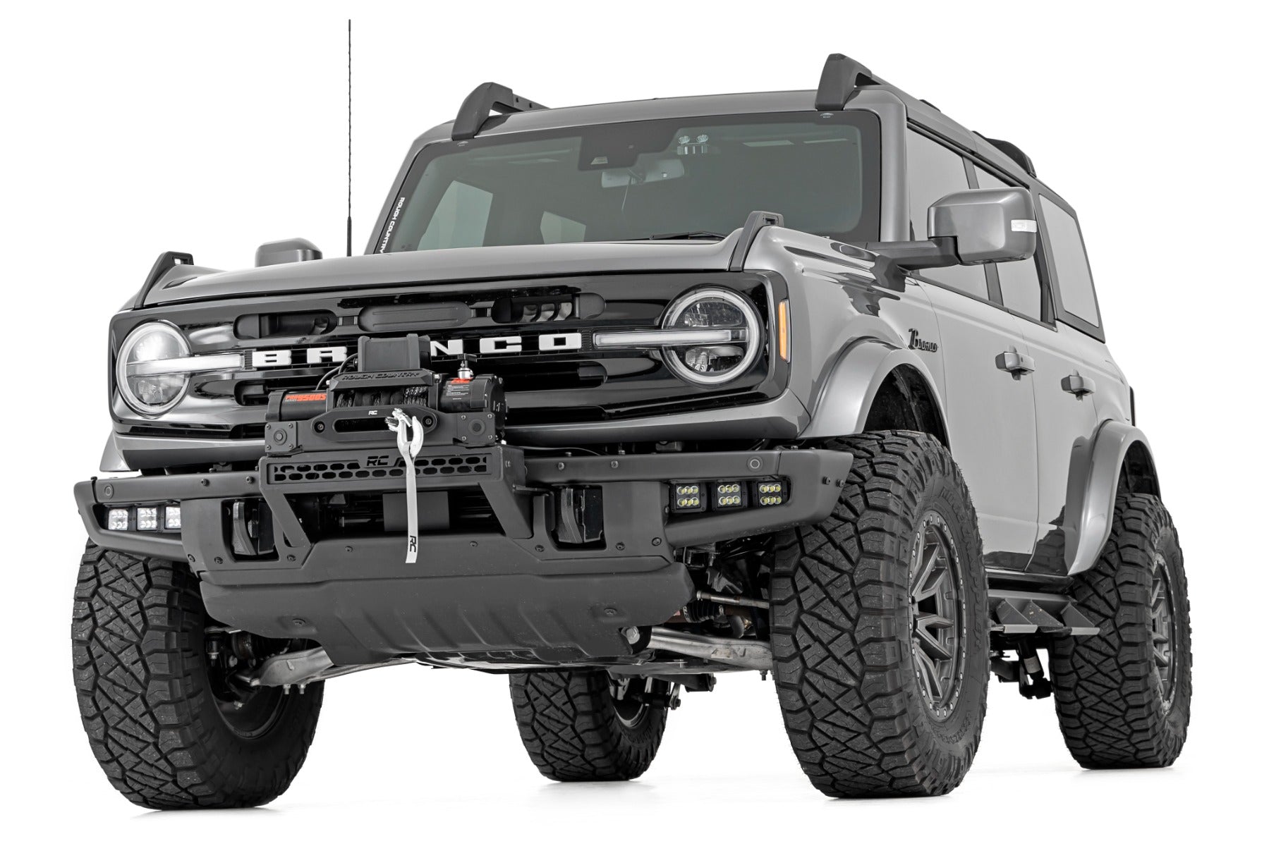 RC High Winch Mount for 2021-2026 Ford Bronco with Factory Metal Bumper + PRO 12,0000 Winch