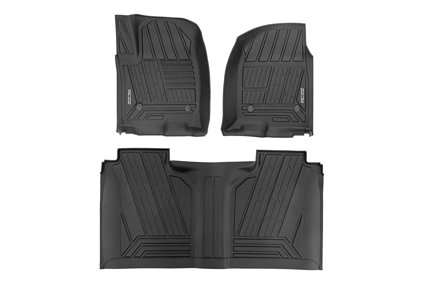 Rough Country Flex-Fit Floor Mats for 2019-2026 Chevy/GMC 1500 & 2500HD/3500HD