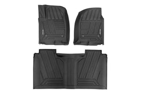 Rough Country Flex-Fit Floor Mats for 2019-2026 Chevy/GMC 1500 & 2500HD/3500HD