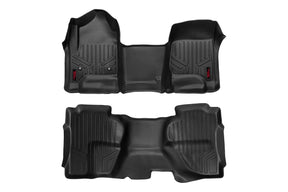 Rough Country Floor Mats  Front & Rear | Over Hump | Extended Cab | 2014-2019 Chevy/GMC 1500/2500HD/3500HD 2WD/4WD