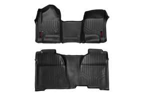 Rough Country Floor Mats | Front & Rear | Over Hump | Crew Cab | Chevy/GMC 1500/2500HD/3500HD 2WD/4WD