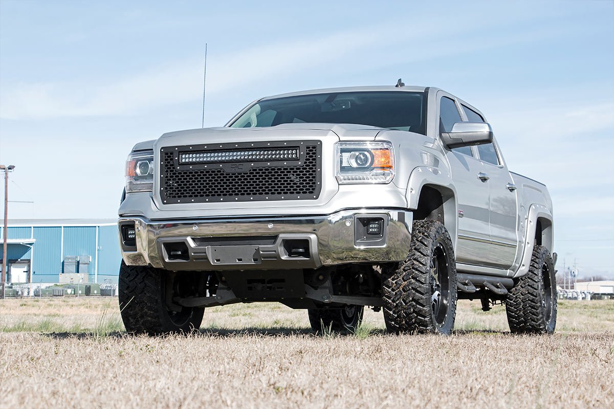 Rough Country Fog Mount 2 inch Black Pair LED Light Kit for 2014-2015 GMC Sierra 1500