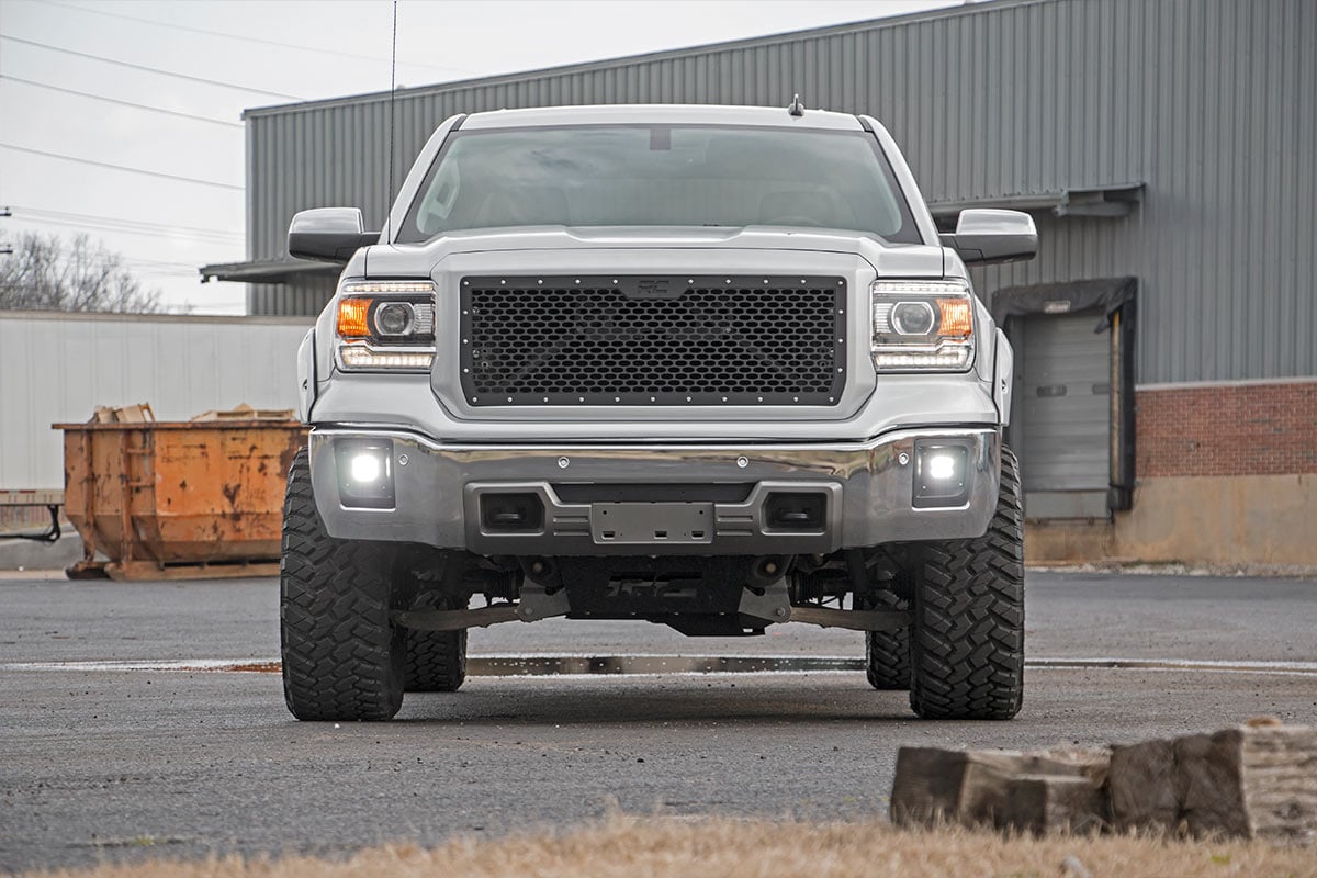 Rough Country Fog Mount 2 inch Black Pair LED Light Kit for 2014-2015 GMC Sierra 1500
