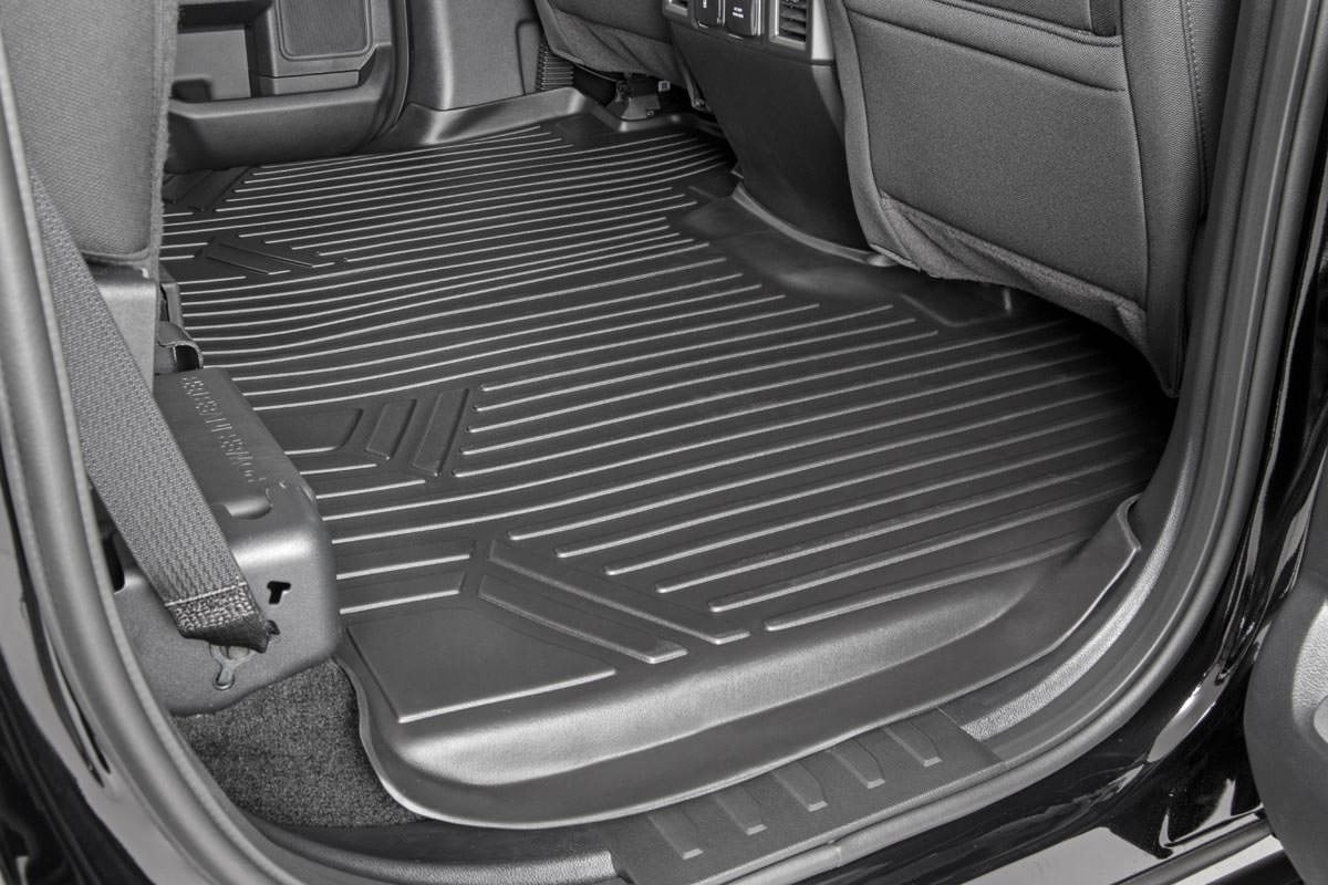 Rough Country Floor Mats Liners 2015-2025 Ford F-150 / Raptor / Lightning Crew Cab