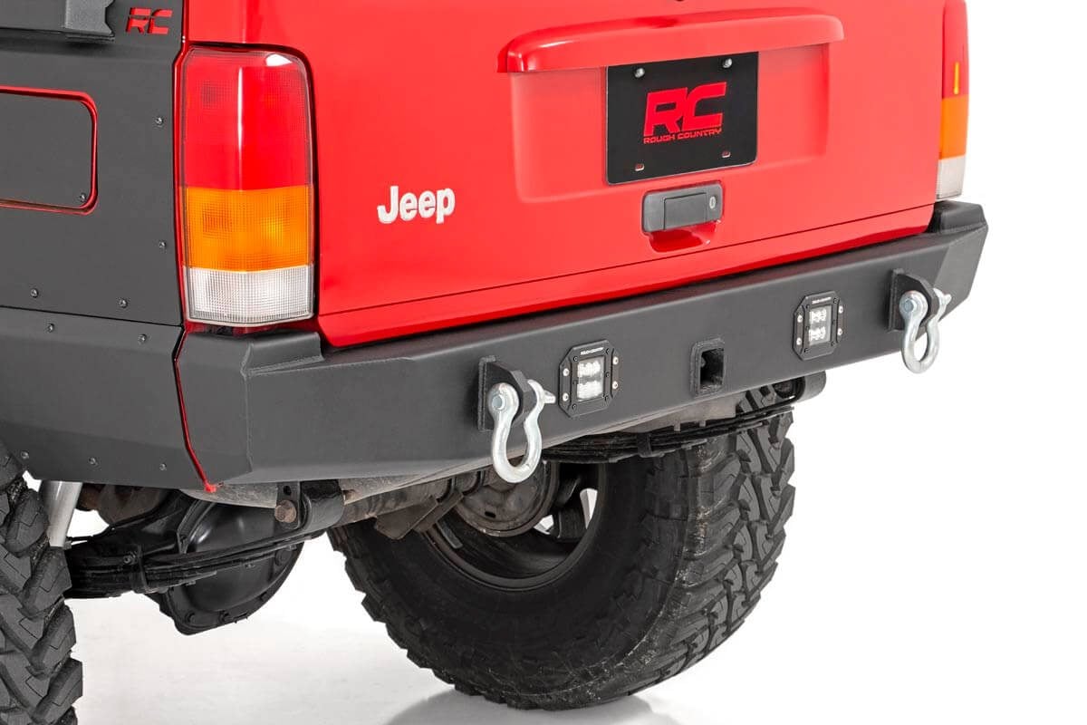 Rough Country High Clearance Rear Bumper With LED Lights for (84-01) Cherokee XJ 2WD / 4WD