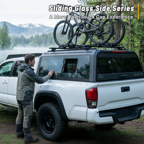 OPENROAD Bolt On Bed Cap with Sliding Side and Front Windows for 2016-2023 Toyota Tacoma