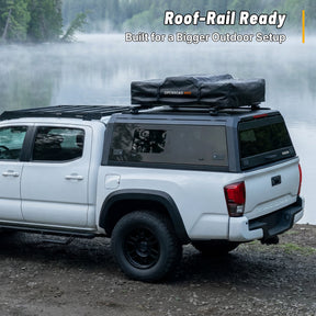 OPENROAD Bolt On Bed Cap with Sliding Side and Front Windows for 2016-2023 Toyota Tacoma