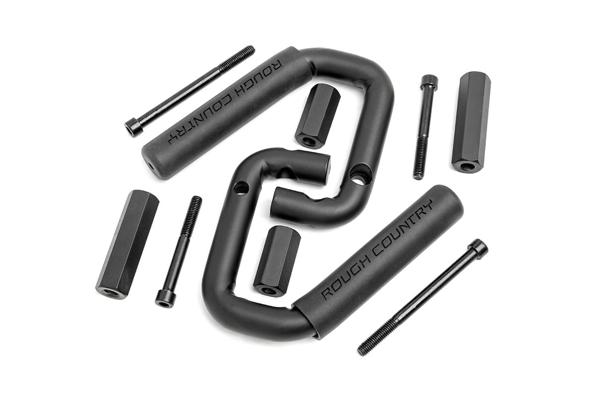 Rough Country Grab Handles | Steel | Front | Black | Jeep Wrangler JK/Wrangler Unlimited (2007-2018)