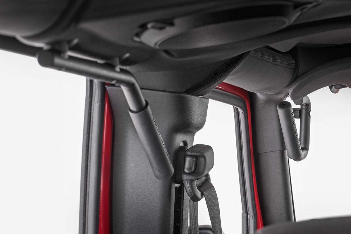 Rough Country Grab Handles | Steel | Front & Rear | Black | Jeep Wrangler JK/Unlimited (2007-2018)