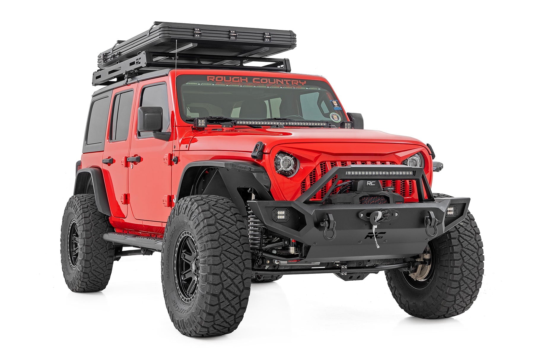 Rough Country Front Winch Bumper Jeep Gladiator JT/Wrangler JK & JL/Wrangler Unlimited
