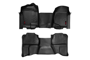 Rough Country Floor Mats | Front & Rear | Over Hump | Extended Cab | Chevy/GMC 1500/2500HD (2007-2014)