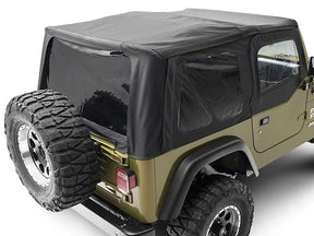 Smittybilt OEM Style Replacement Soft Top w/ Door Skins For 1997 - 2006 Jeep Wrangler TJ - Black