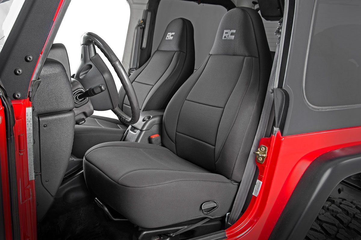 Rough Country Seat Covers | Front and Rear | Jeep Wrangler TJ & Unlimited (2003-2006)