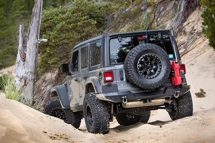 WARN Elite Rear High Clearance Bumper for 2018–2026 Jeep Wrangler JL | With or Without Tire Carrier