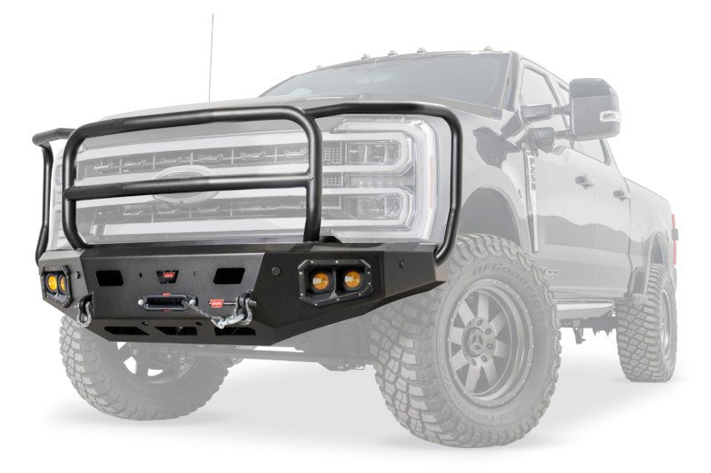 WARN Ascent Front Bumper | 2023-2025 Ford F-250 F-350 F-450 F-550 Super Duty | Winch Ready