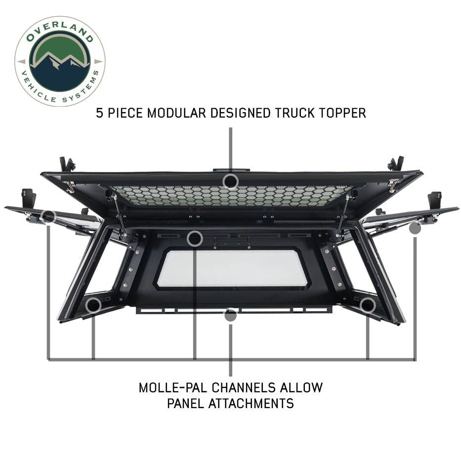 OVS Expedition PRO+ Stainless Steel Truck Cap with Full Windows for 2007-2021 Toyota Tundra